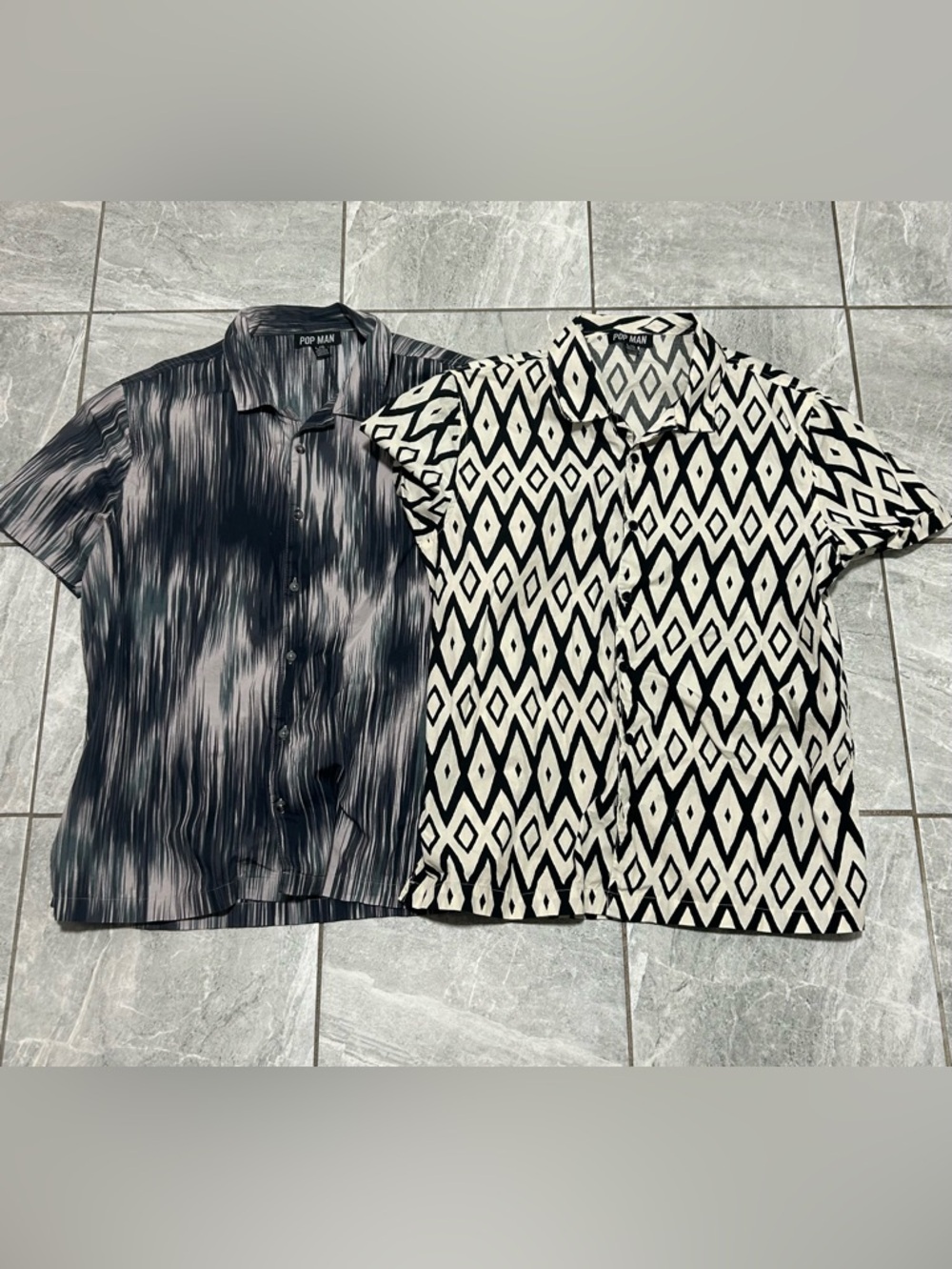 Men’s Large Slim fit Patterned Button Up Shirt Bundle Size Large
